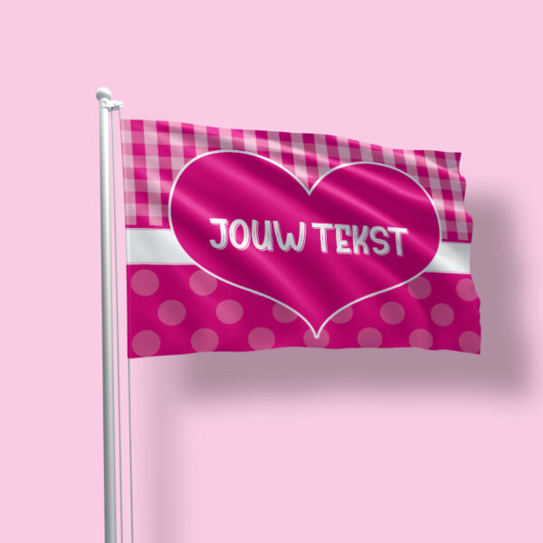 geboortevlag mastvlag meisje roze hartje