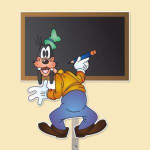 Geboortebord goofy met schoolbord