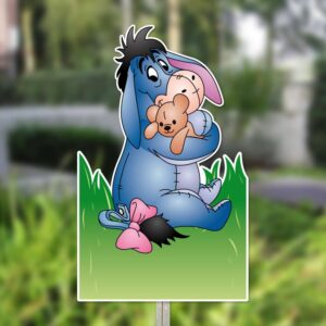 Geboortebord tuin iejoor met knuffeltje blauw