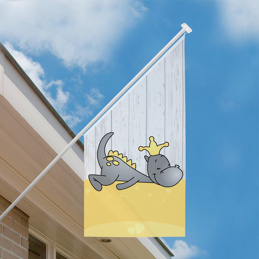 Geboortevlag gevelvlag draakje dirk geel