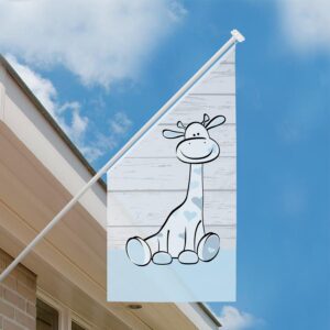 Geboortevlag gevelvlag giraffe steigerhout blauw