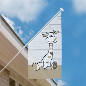 Geboortevlag gevelvlag giraffe steigerhout bruin
