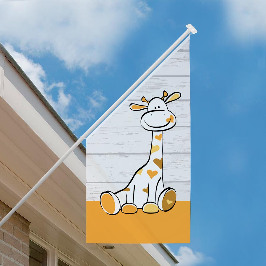 Geboortevlag gevelvlag giraffe steigerhout geel
