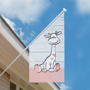 Geboortevlag gevelvlag giraffe steigerhout roze