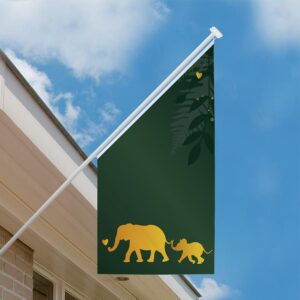 Geboortevlag gevelvlag olifantjes in jungle groen