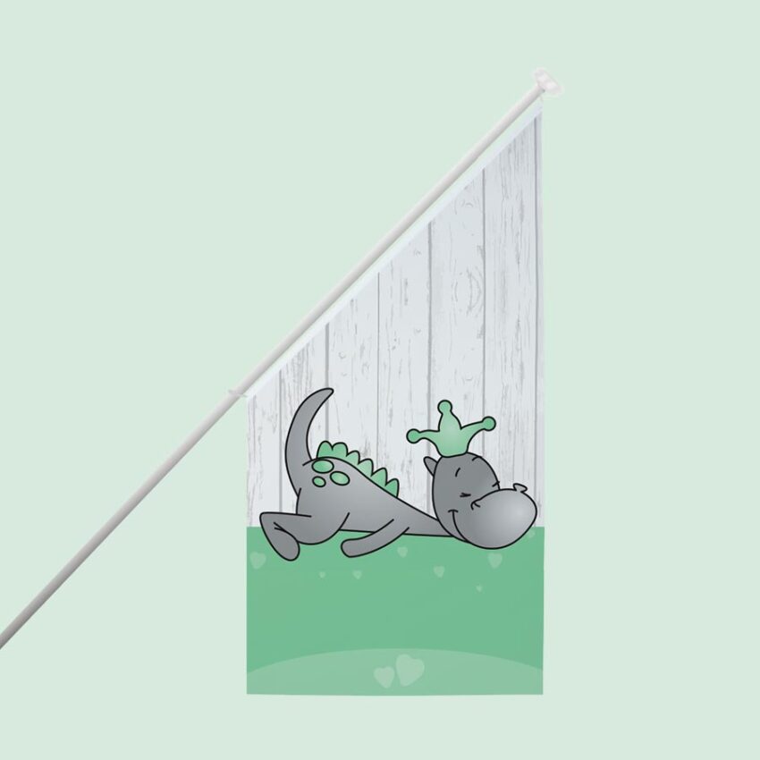 Geboortevlag kioskvlag draakje dirk groen
