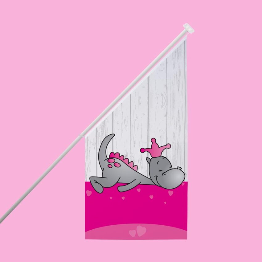 Geboortevlag kioskvlag draakje dirk roze