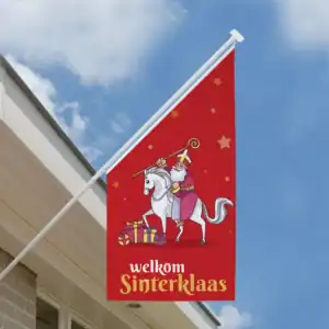 Sinterklaas gevelvlag welkom sinterklaas rood